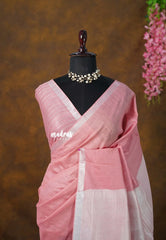 Pastel Rosewood - khadi silk small tissue border with tissue pallu