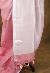 Pastel Rosewood - khadi silk small tissue border with tissue pallu