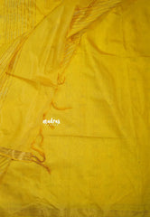 Mango Yellow - Khadi Silk Saree with Zari Border and Buttas - Best for Office Wear