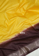 Mango Yellow - Khadi Silk Saree Zari Checks Weaving Body with Contrast Pallu and Blouse - Best for Small Functions | Temple Visit