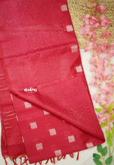 khadi silk self weaving with sequence pallu - Reddish pink