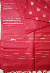 khadi silk self weaving with sequence pallu - Reddish pink