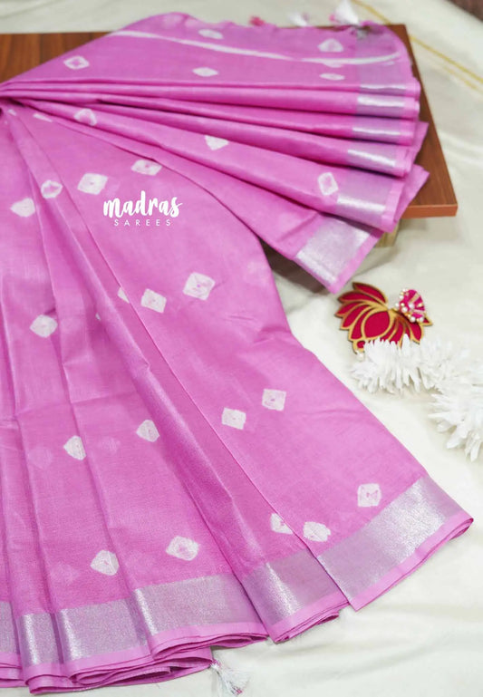 Rose pink - khadi silk with shibori prints