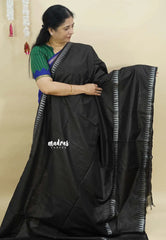 Black - Khadi Silk with with double border