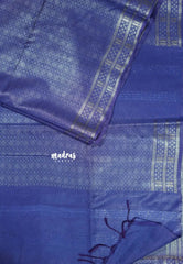 Lavender Bloom- khadi silk silver weaving body with silver zari border