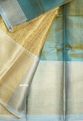 Kushboo -  Banarasi Tissue silk saree Dual shade - Aqua Blue