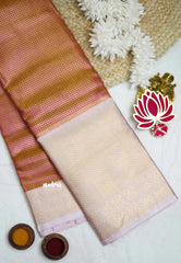 Kushboo -  Banarasi Tissue silk saree Dual shade - Reddish Pink