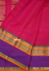 Queen's Pink - Korvai silk cotton saree with annam Buttas - Best for Festive Wear