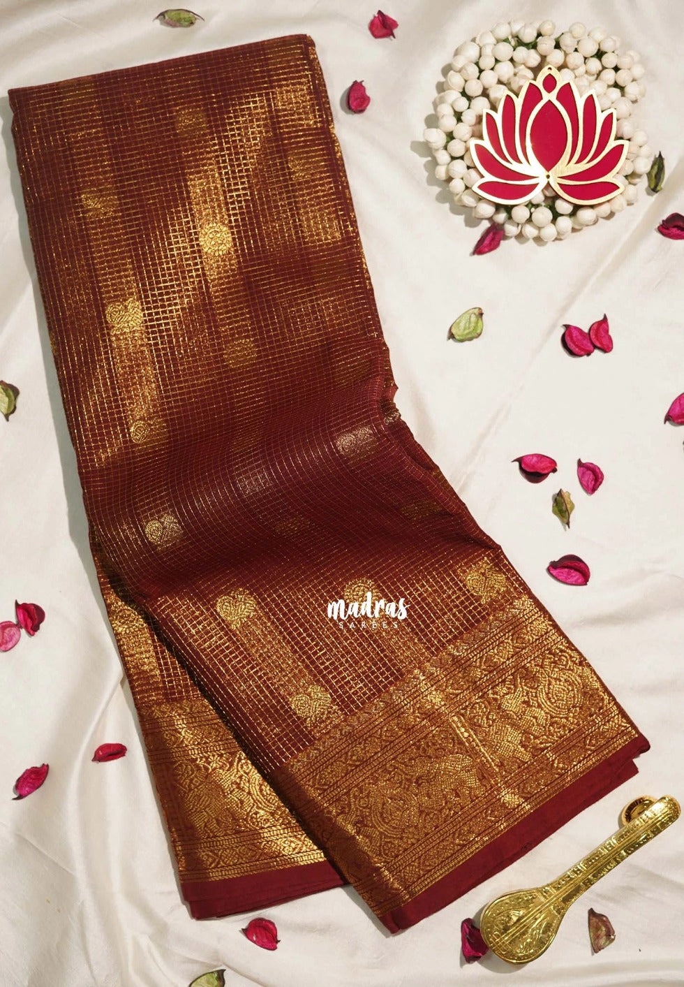 Araku Maroon - Korvai Silk Cotton Muthukattam Rich Pallu and Yaanai, Mayil Border with Mayil Buttas - Best for Wedding Functions