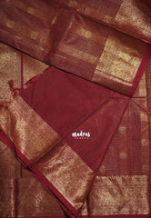 Araku Maroon - Korvai Silk Cotton Muthukattam Rich Pallu and Yaanai, Mayil Border with Mayil Buttas - Best for Wedding Functions