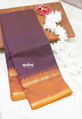 Magenta - Korvai silk cotton Muthu kattam rich pallu Rudraksham border