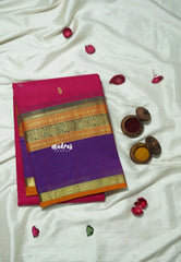 Queen's Pink - Korvai silk cotton saree with annam Buttas - Best for Festive Wear