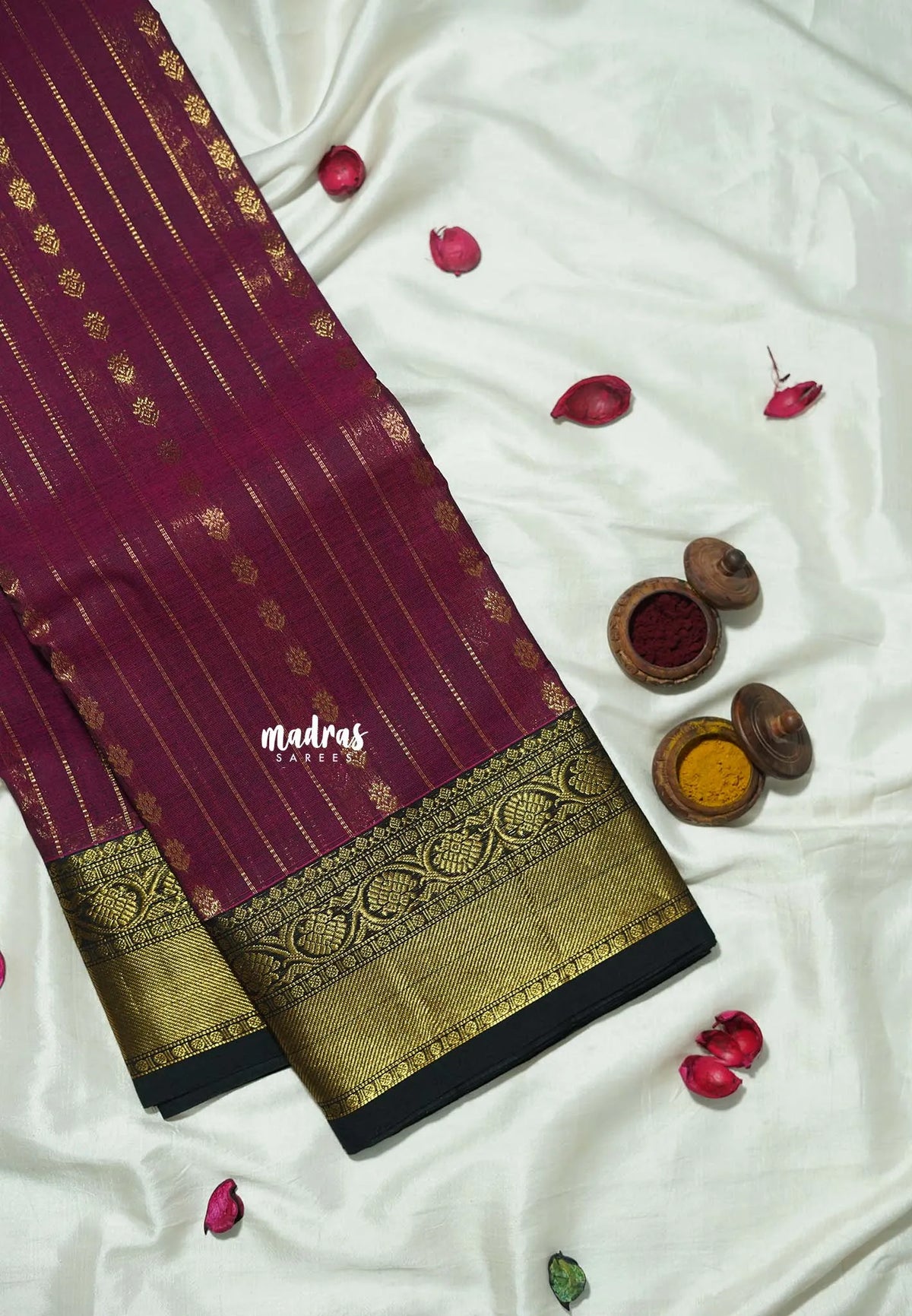 Beetroot Pink - Korvai silk cotton rich pallu With vaira oosi body - Best for Festive wear