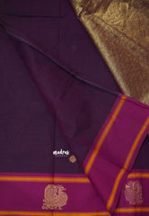 Korvai silk cotton with Annam and yazhi weaving - Purple color