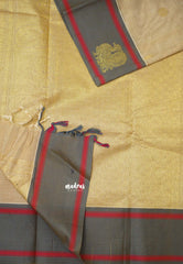 Korvai silk cotton with Annam and yazhi weaving - Beige color