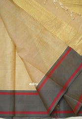 Korvai silk cotton with Annam and yazhi weaving - Beige color