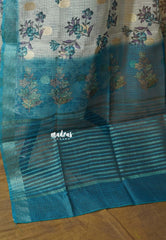 Amitha – Pastel Beige kota cotton with Floral Prints and Zari Border Dupatta Salwar Suit