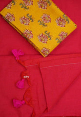 Pink color Plain khadi with cotton blouse combo - Kotravai