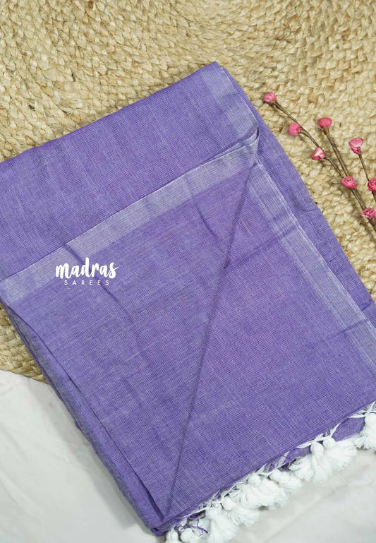 Kotravai - Plain khadi with kanchi cotton blouse combo - Lavender