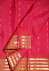 Dual Shade Crimson Pink - Kumudavalli - Pure Kanchivaram Wedding Bridal Silk Saree Multiborder Contemporary Buttas - Perfect for Wedding Functions / Gifting