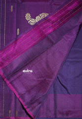 Jamun Purple - Kumudavalli - Pure Kanchivaram Wedding Bridal Silk Saree Temple Border with Temple Buttas - Perfect for Wedding Functions