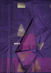 Jamun Purple - Kumudavalli - Pure Kanchivaram Wedding Bridal Silk Saree Temple Border with Temple Buttas - Perfect for Wedding Functions