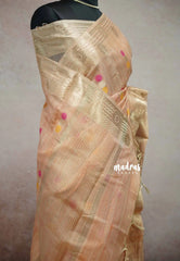 Melon peach - Banarasi Kota Tissue Ghicha silk Pastel shades - Kushboo