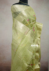 Pista green - Banarasi Kota Tissue Ghicha silk Pastel shades - Kushboo