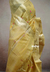 Golden Yellow - Banarasi Kota Tissue Ghicha silk Pastel shades - Kushboo