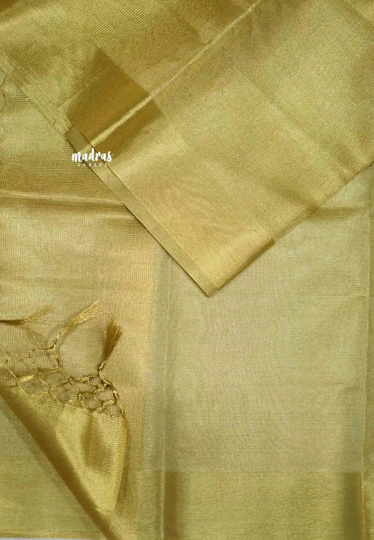 Kushboo - Banarasi Plain Tissue silk - Gold