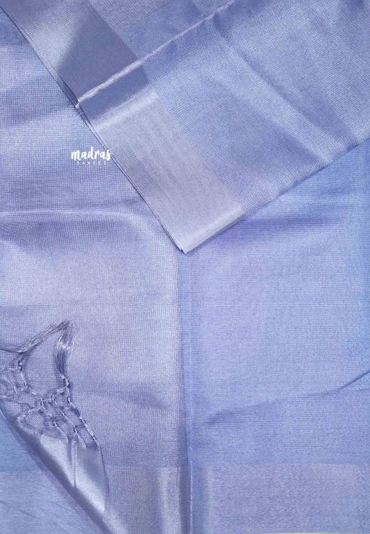 Kushboo - Banarasi Plain Tissue silk - Pastel Blue