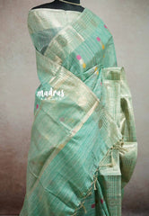 Turquoise blue - Banarasi Kota Tissue Ghicha silk Pastel shades - Kushboo