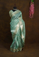 Mint Mist Glow - Soft Organza Tissue Silk - Perfect for Reception Functions