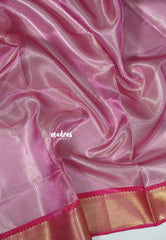 Dual shade Magenta Pink and Gold - Kushboo - Banarasi Tissue silk saree with Getti Zari Border - Perfect for Evening Functions