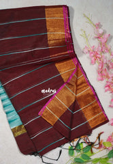 Majestic Maroon D4 - Leela Soft Khadi with Ikkat Pallu - Perfect for Regular Wear | Office Wear | Casual Wear