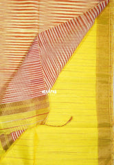 Lemon Yellow D1 - Leela Soft Khadi with Ikkat Pallu - Perfect for Regular Wear | Office Wear | Casual Wear
