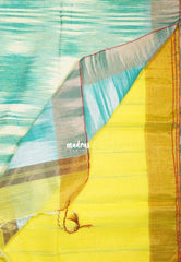 Lemon Yellow D5 - Leela Soft Khadi with Ikkat Pallu - Perfect for Regular Wear | Office Wear | Casual Wear