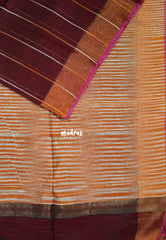 Majestic Maroon D1 - Leela Soft Khadi with Ikkat Pallu - Perfect for Regular Wear | Office Wear | Casual Wear