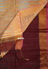 Majestic Maroon D1 - Leela Soft Khadi with Ikkat Pallu - Perfect for Regular Wear | Office Wear | Casual Wear