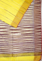 Lemon Yellow D3 - Leela Soft Khadi with Ikkat Pallu - Perfect for Regular Wear | Office Wear | Casual Wear