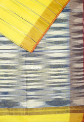Lemon Yellow D2 - Leela Soft Khadi with Ikkat Pallu - Perfect for Regular Wear | Office Wear | Casual Wear