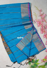 Dark Blue D1 - Leela Soft Khadi with Ikkat Pallu - Perfect for Regular Wear | Office Wear | Casual Wear