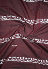 Leela -  Soft khadi saree with horizontal thread weaving - Maroon