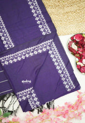 Leela -  Soft khadi saree with horizontal thread weaving - Purple