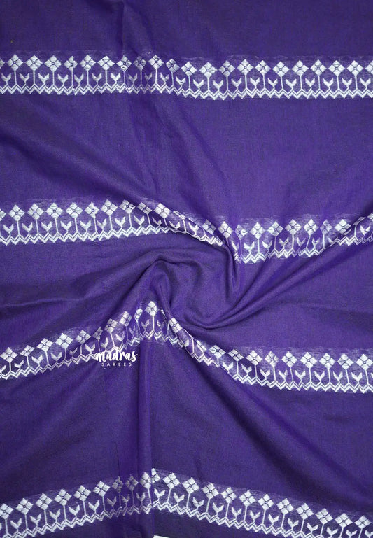 Leela -  Soft khadi saree with horizontal thread weaving - Purple