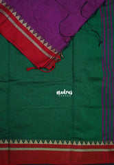 Magenta Purple - Leela Premium Khadi Cotton with Thread Weaving Border - Perfect for Office Wear