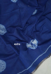 Indigo Blue - Linen Cotton Saree with Kalamkari Pallu and Blouse - Best for Office Wear | Casual Wear