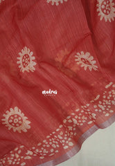 (PRE-BOOKING) Muted Brick Red - Linen Cotton Saree with Contrast Pallu and Blouse - Best for Office Wear | Casual Wear