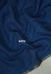 Indigo Blue - Pragathi - Linen Cotton Saree with Kalamkari Pallu and Blouse - Best for Office Wear | Casual Wear