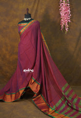 Beet pink - Andal – Madras Margazhi Special - Narayanpet Silk Cotton with muthukattam and mayil border